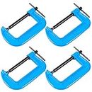 HAKZEON 4 Packs 4 Inch C-Clamps, Premium Metal C Clamps with Jaw Opening and Sliding Handle T-Bar for Easy And Quick Welding Woodworking for Construction Carpentry DIY Projects