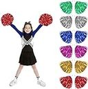 12 Pezzi Pom Pom Cheerleader, Mano Fiori Cheerleader Pompoms, Lamina Metallica Cheerleading Pom Poms per Eventi Sportivi, Giochi di Palla, Balli (6 colori)