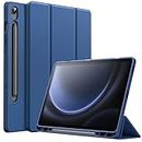 JETech Case for Samsung Galaxy Tab S9 FE 10.9-Inch with S Pen Holder, Soft TPU Tri-Fold Stand Protective Tablet Cover, Support S Pen Charging, Auto Wake/Sleep (Navy)