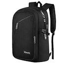 Mancro Laptop Backpack for Travel 17.3 in Anti-Theft Business Backpack Water Resistant Travel Computer Bag Daypack, Black, Black, 17.3 inch, Laptop Backpack