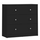 Black Chest Of 3 Drawers Bedroom Drawer Chests Storage Cabinet Unit Organiser