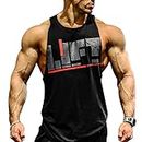 Mens GYMNASE Muscle Workout T-shirt Bodybuilding Tank Top Sport Blouse Fitness Jogging, Noir, XX-Large