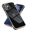 Micoden for iPhone 11 Case Cute Girls Silicone Heart Pattern Design Cases Fashion Plating Edge Ultra Thin Shockproof Protective Bumper Phone Case for iPhone 11 Black
