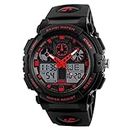 SKMEI Men Analogue - Digital Watch, Sports Military Watches Waterproof Outdoor Chronograph Watch for Men - 1270 (Red)
