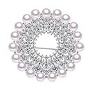 WLLLTYBroochLadies Fashion Freshwater Pearl Round Brooch Pin Multi-Bead Brooch Clothing Accessories