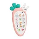 VGRASSP Radish Style Cute Rabbit Face Pretend Play Cell Phone Toy for Kids, Toddlers with Music, Ringtones, Lights - Birthday Party Favors and Gifts for Girls(Multicolor)