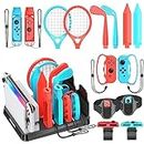 Switch Sports Accessories Bundle with Organizer Station Compatible with Nintendo Switch/OLED Console & Joy-con, Storage and Organizer for Switch Sports Games, Family Sports Games Pack Accessories Kit