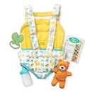 Melissa & Doug Mine to Love Carrier Play Set for Baby Dolls with Toy Bear, Bottle, Rattle, Activity Card, 14.25 x 8.25 x 2.5