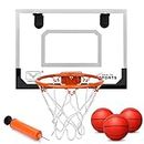 Mini Basketball Hoop for Kid Toddler Adult Toy, Over The Door Basketball Hoop with 3 Red Rubber Balls, Space Saving, Office Door Wall Pool Bedroom Sport Party Favors for Boy Girl Age 3+ 4 5 6 7 8