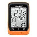 COOSPO BC107 Bike Computer Wireless GPS, Automatic Signal Acquisition Time Adjustment, Waterproof IP67 | Bluetooth ANT+| 2.4 Inch Automatic Backlight Bike Speedometer Suitable for All Bikes, Orange