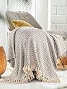 SASHAA WORLD Soft Throw Blanket | Used Both Indoor and Outdoor |Blanket for Living Room, Sofa, Bed & Chair | Grey Throw Blanket| Pack of 1, 180 x130 cm, Cotton| Reversible
