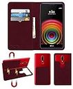ACM Magic Magnetic 2 in 1 Leather Flip Case/Back Cover Compatible with Lg X Power K220dsz Mobile Flap Wine Red