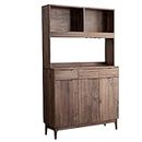 SSWERWEQ Armoires pour Chambre à Coucher 70.87" Tall Wardrobe and Kitchen Cabinet with 6 Doors 1 Open Shelf and 1 Drawer Bedroom Furniture