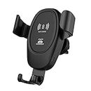 Qi Wireless Fast Charging Car Mount - Auto-Clamping Air Vent Phone Holder, Compatible with iPhone & Samsung, Universal Fit for All UK Vehicles