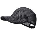 GADIEMKENSD Stretch Sports Hat Breathable Running Baseball Cap with Soft Brim Lightweight Unstructured Quick Dry Cooling Portable Sun Hats for Men and Woman Performance Workouts Outdoor Black