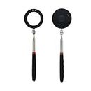 Betterstar Telescoping Inspection Mirror with 2 Light Small circular mirror Square mirror- Flexible and Shower Use mirror on a stick and Extendable Mechanic Tool for Automotive