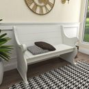 Lark Manor™ Payton Black Wood Storage Bench w/ Scrolled Armrests 50" x 24" x 36" Wood/Manufactured Wood in White | 36 H x 49.5 W x 24 D in | Wayfair