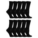 Fruit of the Loom Womens Everyday Soft Cushioned Crew Socks 10 Pair, Black, Shoe Size: 4-10