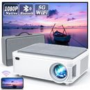 5G Projector 10000Lumens Native 1080P 4K Video WiFi Android 9.0 Phone PC TV Box
