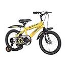 Hero Blast 16T Kids Cycle With Training Wheels And Mudgaurds | Yellow | Easy Self-Assembly | Cycle For Age 4 To 8 Years Boys And Girls 12 Inches, Rigid