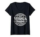 Mujer Yeshua Hamashiach Jesús es Mesías Camiseta Cuello V