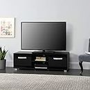 [en.casa] Fernsehtisch 120 x 40 x 38 cm TV Lowboard mit Schranktüren und Ablagefächern Spanplatte Schwarz