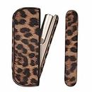 Protettivo Custodia con Coperchio Laterale Case Cover Set per IQOS ILUMA, pu+tpu accessori (Leopard brown)