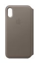 Original Apple iPhone X Leder Folio Case Cover Schutz Hülle MQRY2ZM/A Taupe OVP