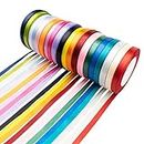Tosnail 20 Pack 0.4" x 24 Yards Each Satin Ribbon Roll Silk Ribbon Roll for Gift Wrapping, Party Decoration or Craft Projects
