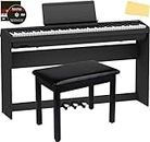 Roland FP-30X 88-Key Digital Piano Bundle with Roland KSC-70 Stand, Roland KPD-70 Three Pedal Unit, Bench, Instructional DVD, Online Piano Lessons, and Austin Bazaar Polishing Cloth - Black