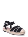NWT Time and Tru Women’s Espadrille Flats with Ankle Strap Black Size 7.5