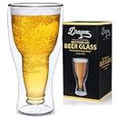 Dragon Glassware Beer Glass, Premium Designer Mug with Insulated Double-Walled Design, 13.5-Ounces, Gift Boxed