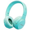 KONNAO Kids Headphones Wireless 60H, Foldable On Ear Headset with MIC, Volume Limiter 85dB/94dB Wireless Headphones, Over-Ear Headphones for Kids School Online Classes Travel, Green