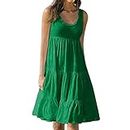 SEAOPEN Discount Items for Women Sundress for Women 2024 Summer Sleeveless Tank Dresses Casual Tiered Trendy Sundress Loose Swing Midi Dresses Prime Deals of The Day