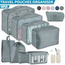 10Pcs Packing Cubes Luggage Storage Organiser Compression Travel Suitcase Bag AU
