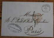 1855 Incoming Mail Torino-Parigi + A L.Oppenheim + De Crédit Mobiliare