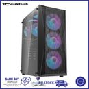Darkflash Gaming PC Case Tempered Glass ATX Tower Computer Case with 4xARGB Fans