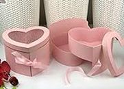 [USA-SALES] Premium Quality Heart Shaped Flower Box, Gift Boxes for Luxury Flower and Gift Arrangements, with Lids, Size 9x8x6.5, for Luxury Style Flower Arrangements (Pink)