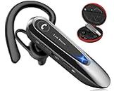 Bluetooth Earpiece Link Dream Wireless CVC8.0 Headset for Cell Phone Dual Mic Noise Canceling Handsfree Phone Earpiece w/Mute 20Hrs Talk Time 180 Days Standby for iPhone Android Home Office Driving