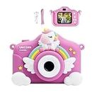 Bluedeal Camera Toys with Silicone Cover | Video Game Camera Toy for Kids | HD Digital Video Camera for 3-12 Years Old Childs Boys Girls | Digital Mini Camera (Unicorn Pink)