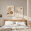 Sarah Duke Juego de 2 pósteres abstractos en color beis, cuadros abstractos en lienzo, imágenes estéticas, sin marco, decoración de pared bohemia para salón o dormitorio (50 x 70 cm)