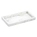 Emibele Jewelry Organizer Resin Tray, Bathroom Kitchen Dresser Vanity Tray Jewelry Dish Ring Holder Cosmetic Organizer for Candle Perfume Soap Shampoo Small Plant Home Decor, Mini Size - Marble White