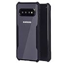 Solimo TPU, Plastic Transparent Black Bumper Case (Hard Back & Soft Bumper Cover) with for Samsung Galaxy S10 - Black
