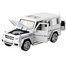 Pluspicks Alloy Collectible White Benz G65 AMG Toy Vehicle Pull Back Die-Cast Car Model with Lights and Sound