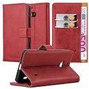 Cadorabo Case Compatible with Nokia Lumia 929/930 Made of Premium Faux Leather Flip Foldable Shockproof Magnetic [Stand Function] [Card Slots] Cover Case for Nokia Lumia 929/930 Case in Red