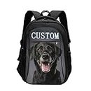 Slocenk Custom Backpack Personalized Laptop Backpack for Women Men with Name Photo Customized Travel Computer Bookbag with USB Port