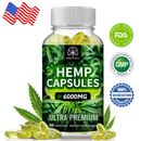 HEMP SEED OIL Capsules For Calm,Sleep,Stress,Anxiety,Pain,Muscle,Relax 60 Caps