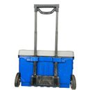 Caja de herramientas organizadora portátil rodante de cobalto con ruedas azul 24 in