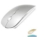 KLO Rechargeable Bluetooth Mouse for MacBook/MacBook air/Pro/iPad, Wireless Mouse for MacBook/Laptop/Notebook/iPad/Chromebook/pc(Silver)