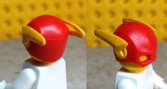 LEGO Helmet FLASH Mask Winged Hat Red Yellow Eye Holes Super Hero Costume